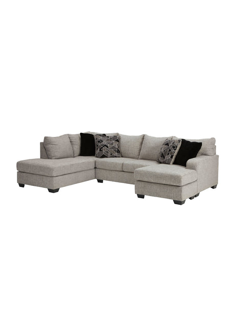 Sectionnel surdimensionné tissu gris Megginson