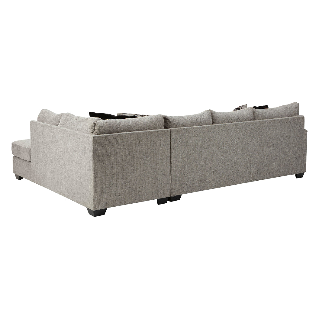 Sectionnel 2 pièces en tissu gris pâle avec chaise longue - Megginson