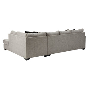 Sectionnel 2 pièces en tissu gris pâle avec chaise longue - Megginson