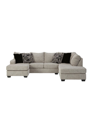 Sectionnel surdimensionné tissu gris Megginson