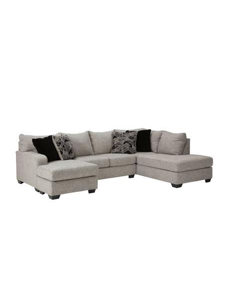 Sectionnel surdimensionné tissu gris Megginson