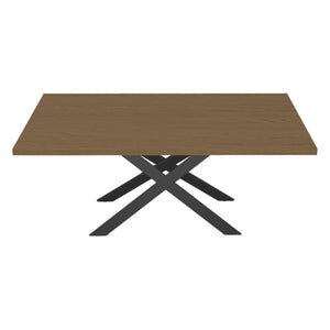 Table de salle à manger rectangulaire en placage de chêne brun - Ascencio