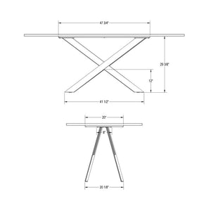 Table de salle à manger rectangulaire en placage de chêne brun - Ascencio