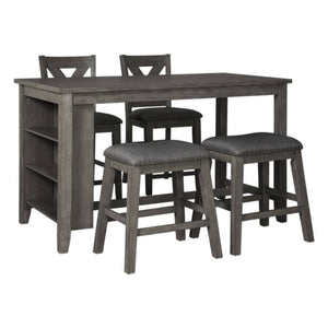 Ensemble de salle à manger style bistro avec 4 tabourets rembourrés - Caithbrook