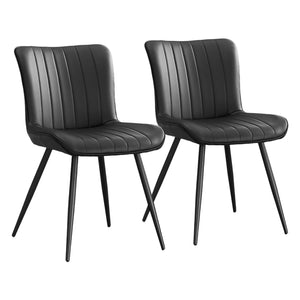 Ensemble de 2 chaises de salle à manger rembourrées aspect cuir - I 1130-1131