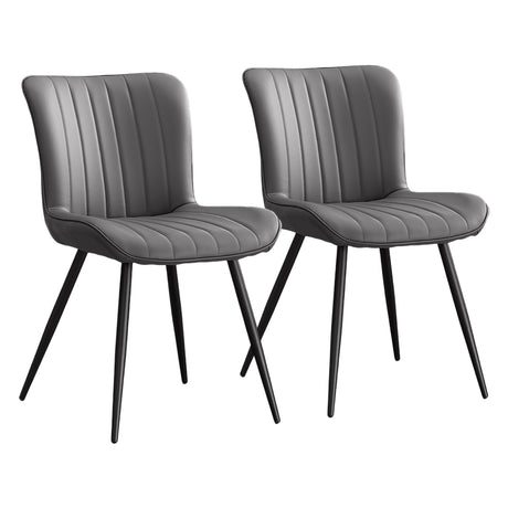 Ensemble de 2 chaises de salle à manger rembourrées aspect cuir - I 1130-1131