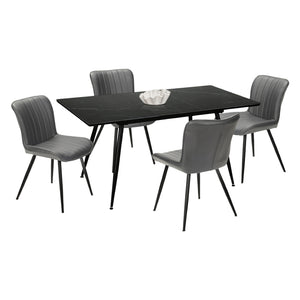 Ensemble de salle à manger avec 4 chaises rembourrées aspect cuir gris - I 1133-1131