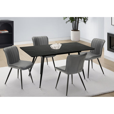 Ensemble de salle à manger avec 4 chaises aspect cuir gris - I 1133-1131