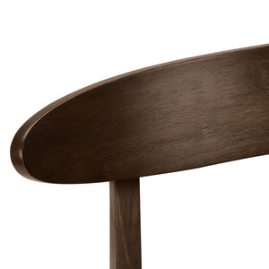 Ensemble de 2 chaises de salle à manger en bois brun avec assise rembourrée en tissu beige - I 1365