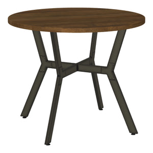 Table de salle à manger ronde en bois brun et métal - Norcross
