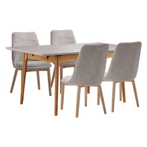 Ensemble de salle à manger avec 4 chaises rembourrées - Valencia