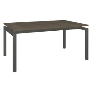 Table de salle à manger extensible en placage gris foncé - Zoom