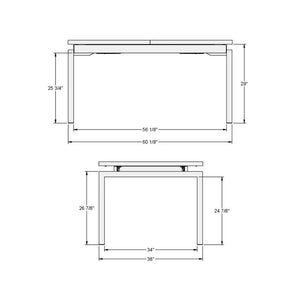 Table de salle à manger extensible en placage gris foncé - Zoom