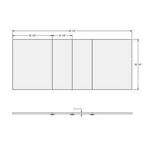 Table de salle à manger extensible en placage gris foncé - Zoom