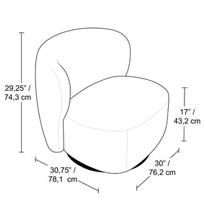 Fauteuil d'appoint pivotant en tissu et aspect cuir - Noah