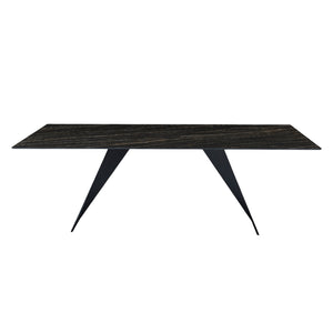 Table de salle à manger rectangulaire en céramique ou en verre - Hugo