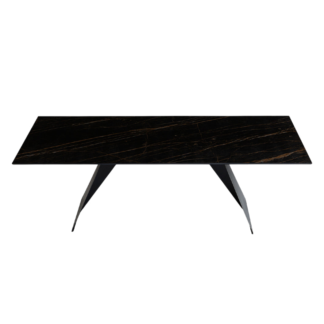 Table de salle à manger rectangulaire en céramique ou en verre - Hugo