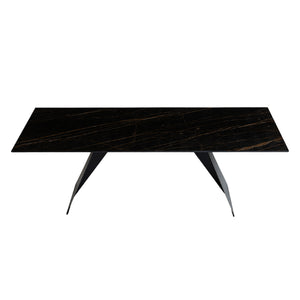 Table de salle à manger rectangulaire en céramique ou en verre - Hugo