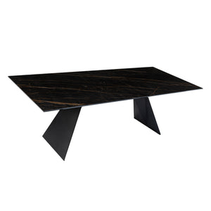 Table de salle à manger rectangulaire en céramique ou en verre - Hugo