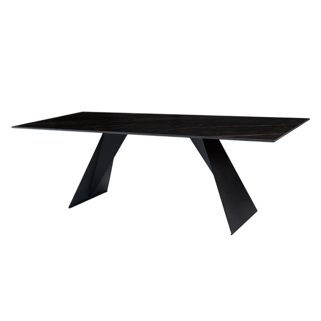 Table de salle à manger rectangulaire en céramique ou en verre - Hugo