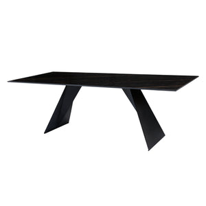 Table de salle à manger rectangulaire en céramique ou en verre - Hugo