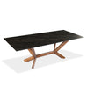 Table de salle à manger rectangulaire en céramique et bois noyer - Samuel