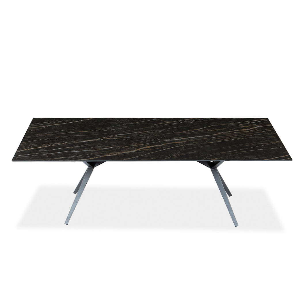 Table de salle à manger rectangulaire en céramique avec métal - Urby