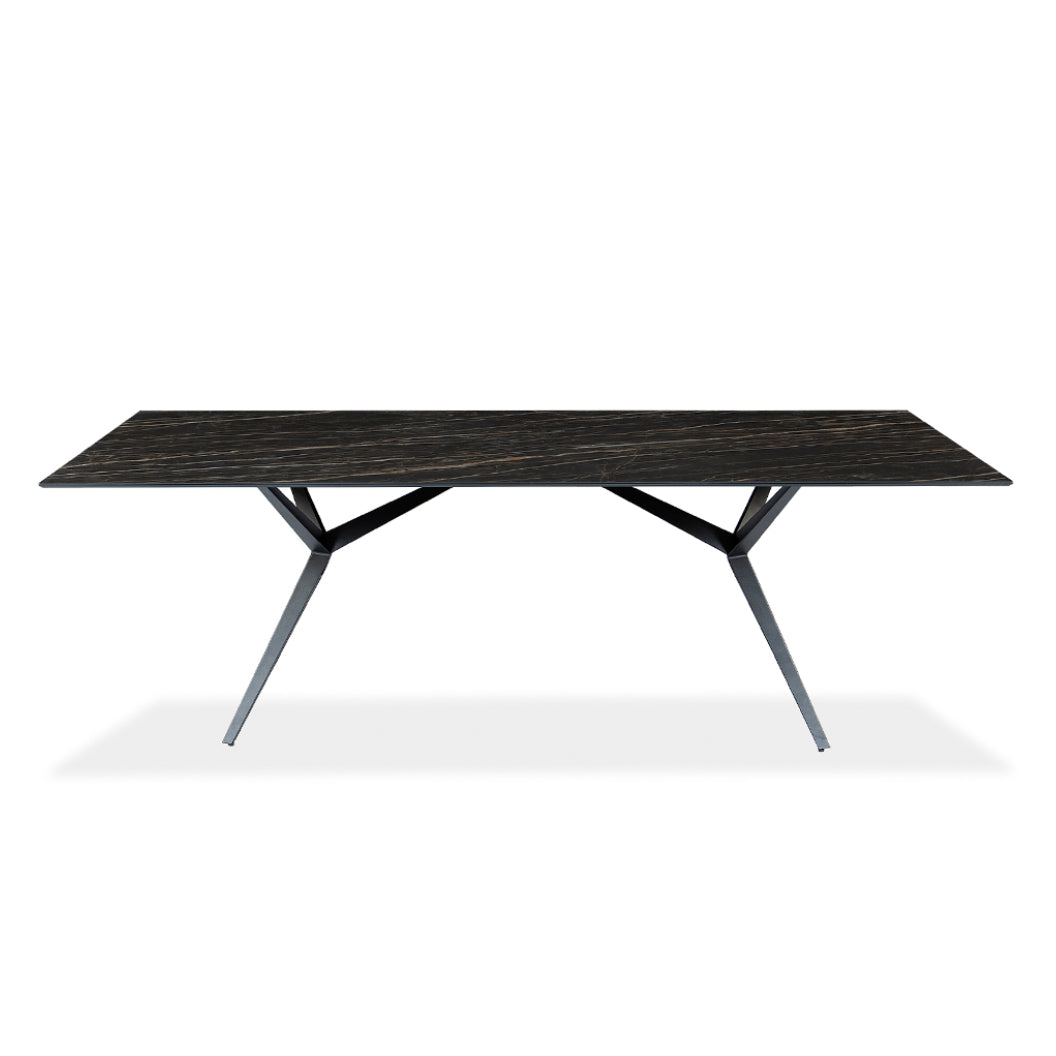 Table de salle à manger rectangulaire en céramique avec métal - Urby