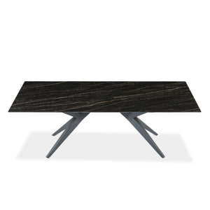 Table de salle à manger rectangulaire en céramique et métal - Jack