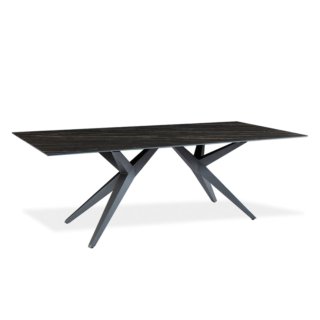 Table de salle à manger rectangulaire en céramique et métal - Jack