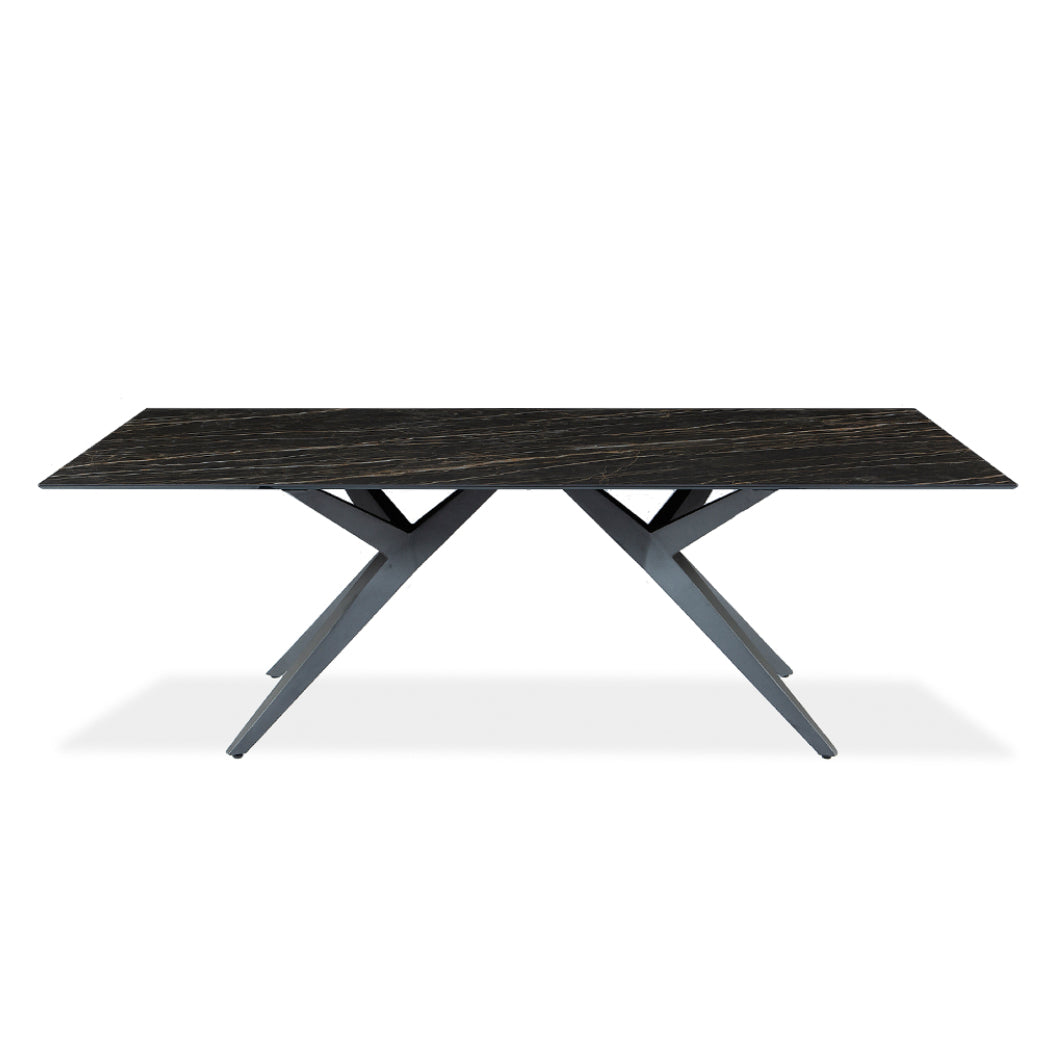 Table de salle à manger rectangulaire en céramique et métal - Jack