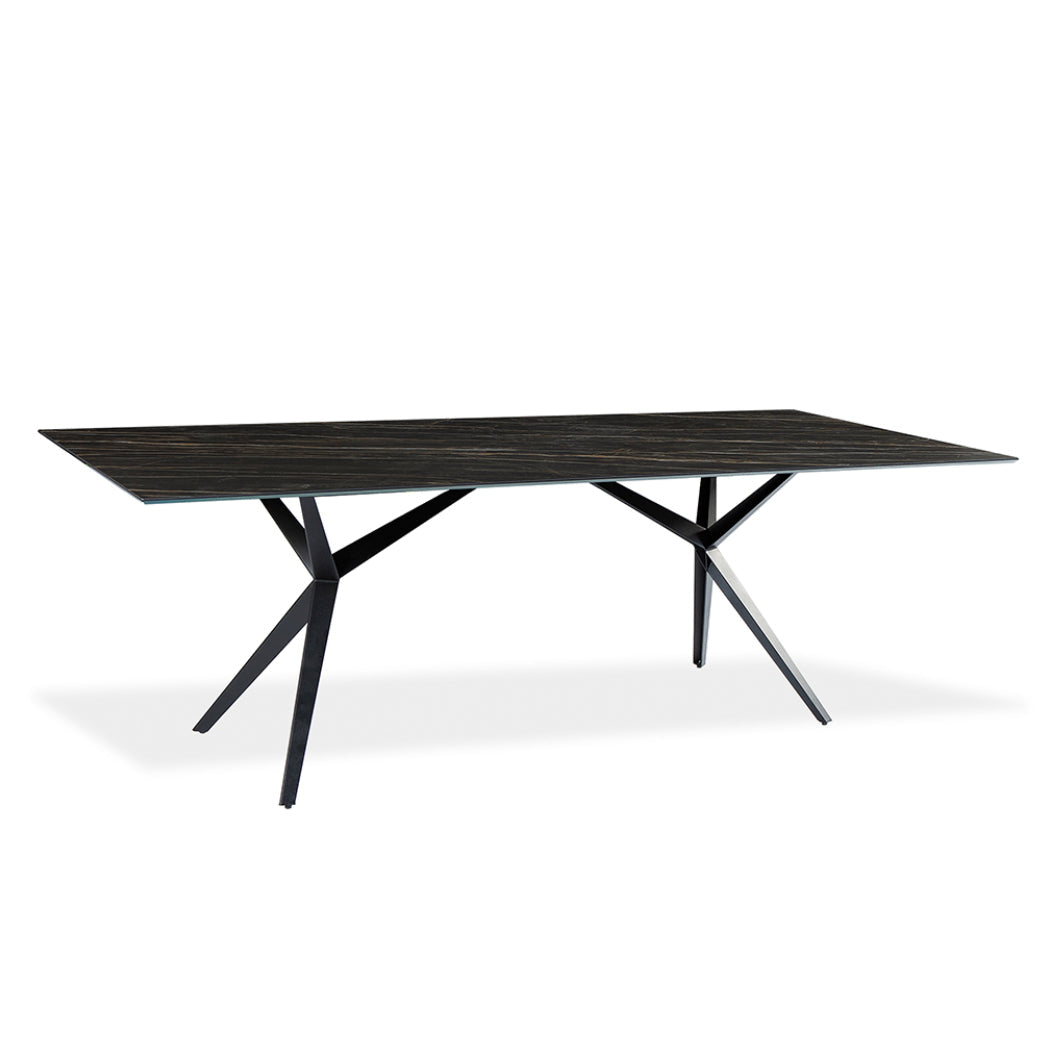 Table de salle à manger rectangulaire en céramique avec métal - Urby