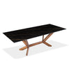 Table de salle à manger rectangulaire en céramique et bois noyer - Samuel