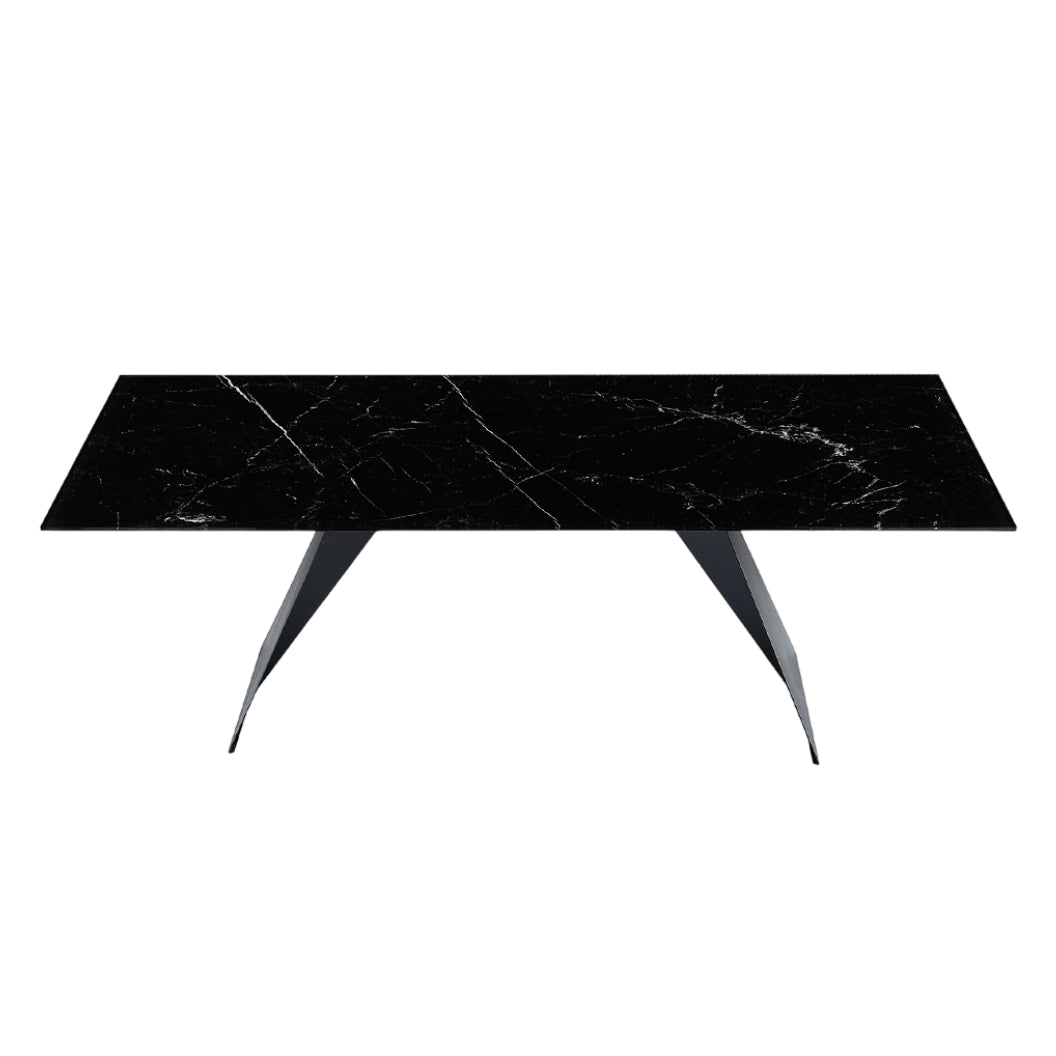 Table de salle à manger rectangulaire en céramique ou en verre - Hugo