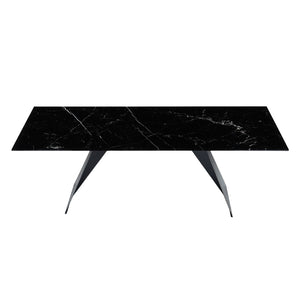 Table de salle à manger rectangulaire en céramique ou en verre - Hugo