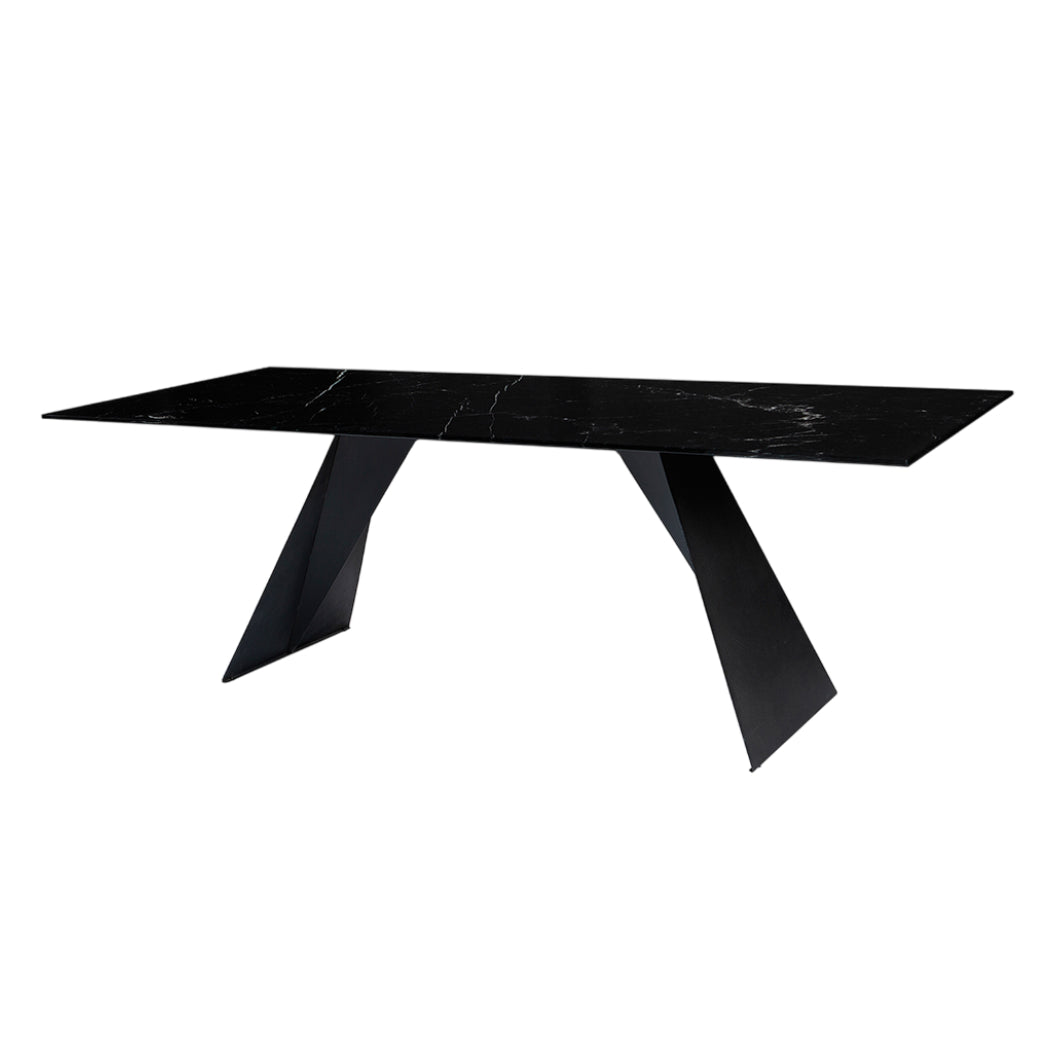 Table de salle à manger rectangulaire en céramique ou en verre - Hugo