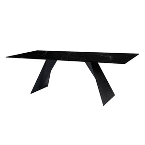 Table de salle à manger rectangulaire en céramique ou en verre - Hugo