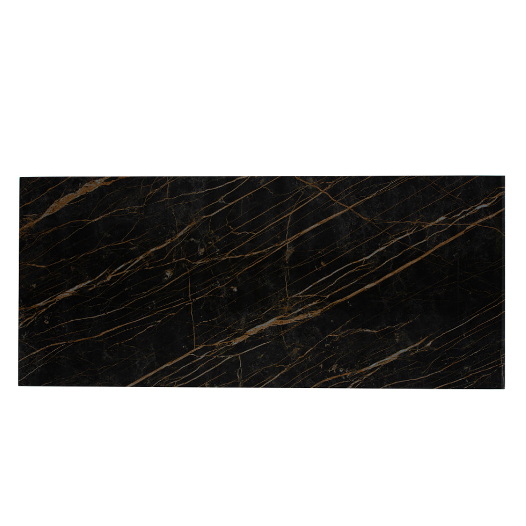 Table de salle à manger rectangulaire en céramique et en bois - Luciano