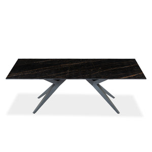 Table de salle à manger rectangulaire en céramique et métal - Jack