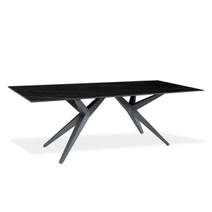 Table de salle à manger rectangulaire en céramique et métal - Jack