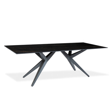 Table de salle à manger rectangulaire en céramique et métal - Jack