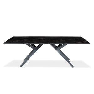 Table de salle à manger rectangulaire en céramique et métal - Jack