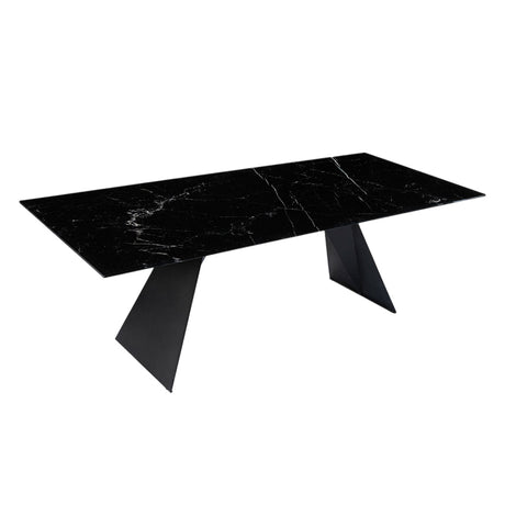 Table de salle à manger de forme rectangulaire avec pattes en métal - Hugo