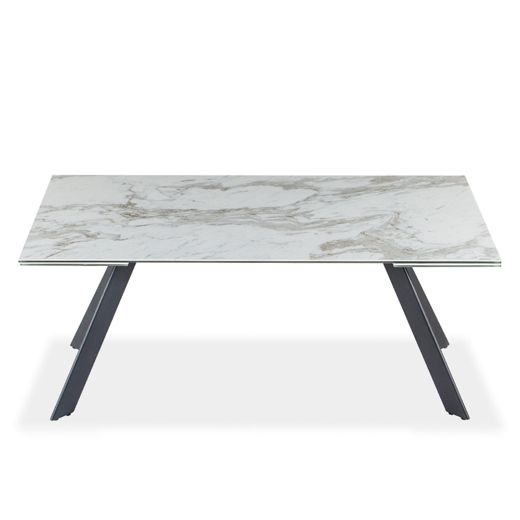 Table de salle à manger rectangulaire avec rallonge en céramique - Oliver