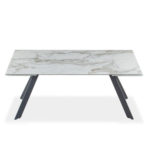 Table de salle à manger rectangulaire avec rallonge en céramique - Oliver