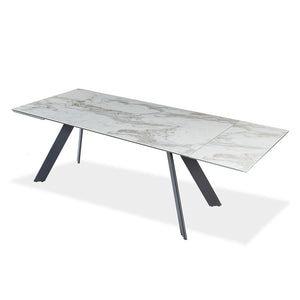 Table de salle à manger rectangulaire avec rallonge en céramique - Oliver