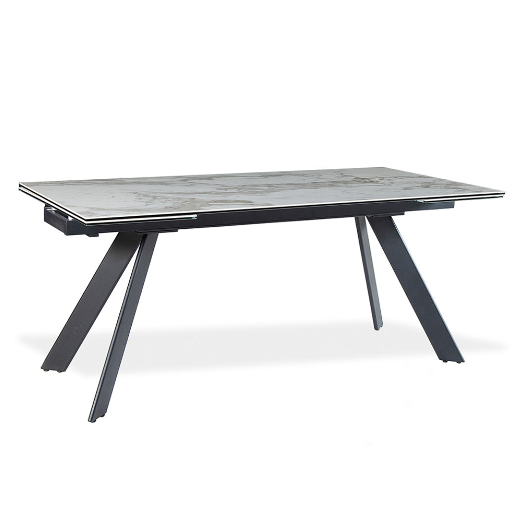 Table de salle à manger rectangulaire avec rallonge en céramique - Oliver