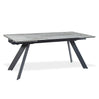 Table de salle à manger extensible en porcelaine/céramique et métal - Oliver