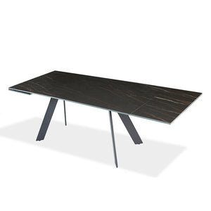 Table de salle à manger rectangulaire avec rallonge en céramique - Oliver