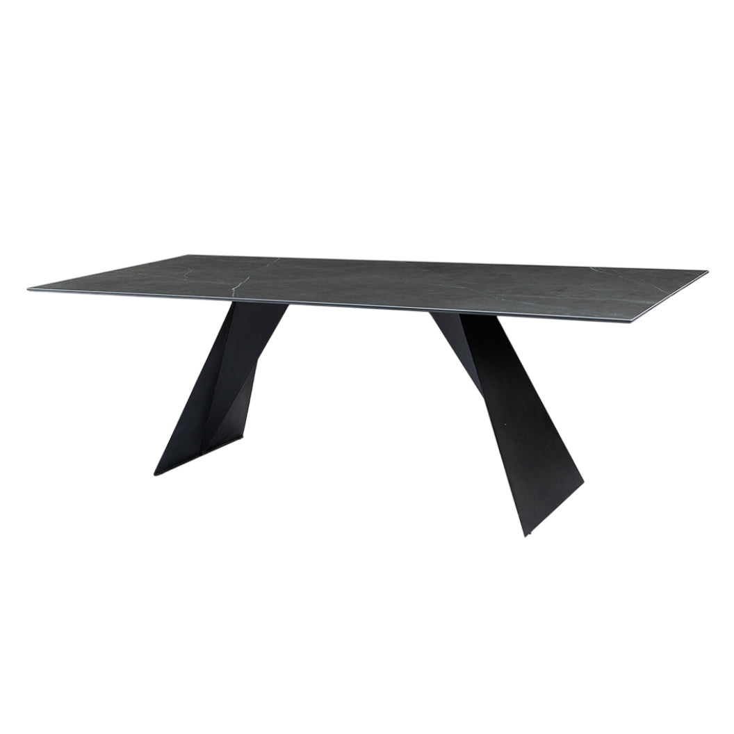 Table de salle à manger rectangulaire en céramique ou en verre - Hugo